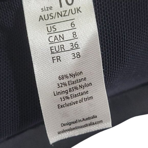 Sea Level Swim Dark Romance Black Plunge Swimsuit W/ Bonded Belt US 6 AUS 10 One - Picture 6 of 12